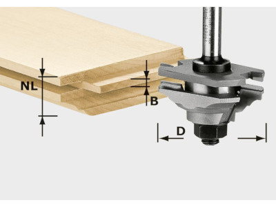 Fresa de perfilar elástica HW S8 D46 x D12-FD